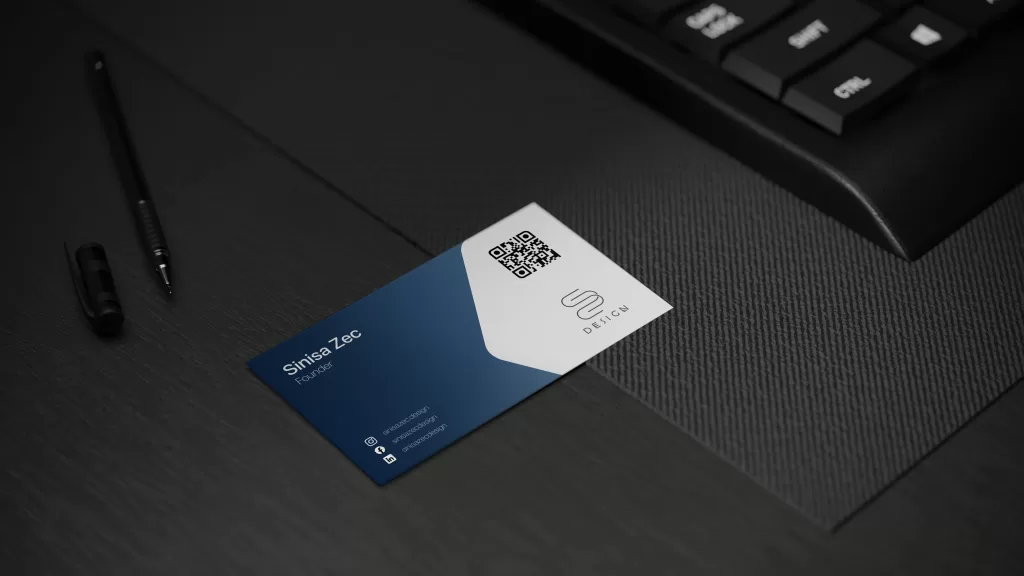 Single Business Card Mockup/Template on a dark background free download